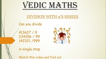 Division with 9, 99, 999...|| Vedic maths easy trick || speedy calculation || competitive exams..