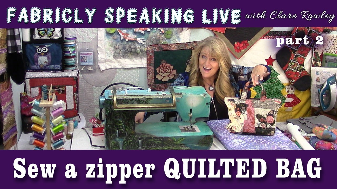 Insert A Zipper into a QUILTED bag - part 2