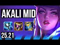 AKALI vs MEL (MID) | 54k DMG, Godlike | KR Master | 25.21