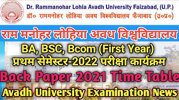 Ram Manohar Lohiya exam latest news 2022_RMLAU 2022 exam_avadh university latest news exam_rmlauexam
