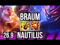 BRAUM &amp; Yunara vs NAUTILUS &amp; Vladimir (SUP) | KR Challenger | 26.9