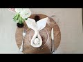 Easy  way to Fold a Napkin into a Easter Bunny