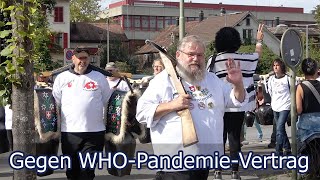 Info-Veranstaltung in Winterthur: Freiheitstrychler demonstrieren gegen den WHO-Pandemievertrag