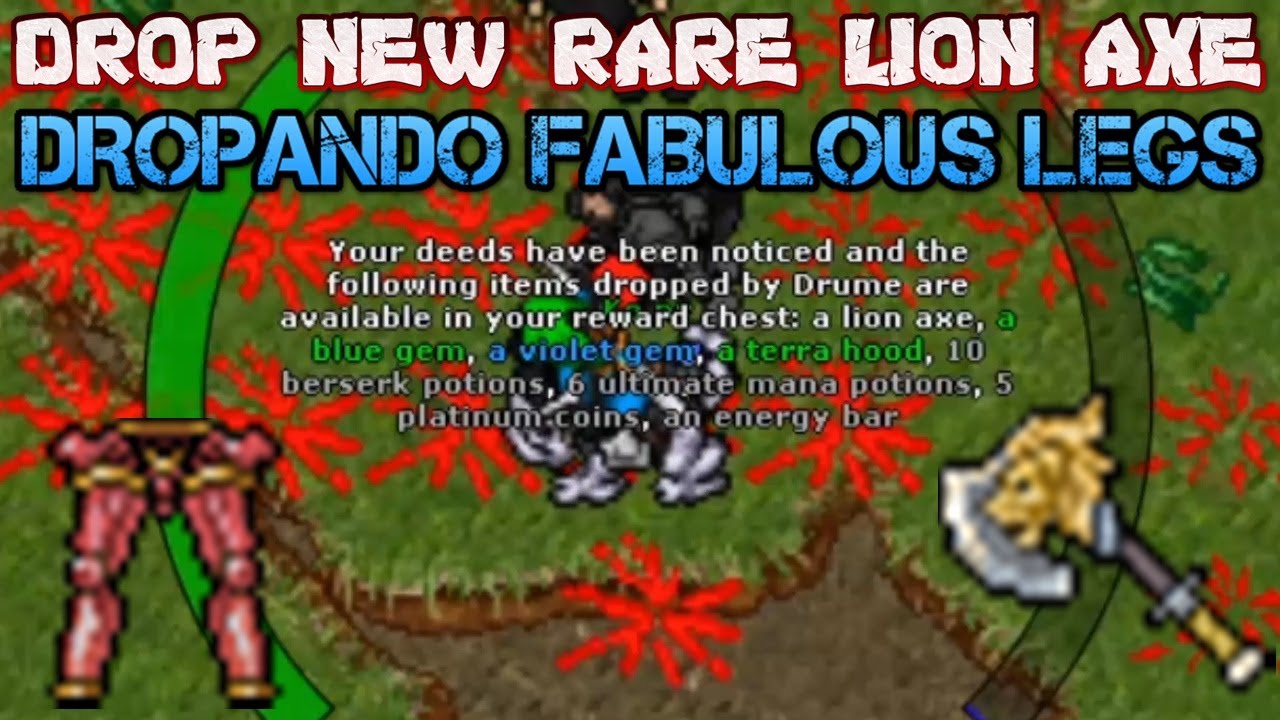 DAY OF THE RARES, DROP MENACING EGG, GNOME LEGS E LION AXE, EPIC PLAY IN  FALCONS, #GWTIBIA 