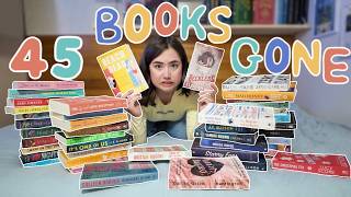 45 Books I'm Finally Letting Go Of - Book Unhaul & Bookshelf Reorganization