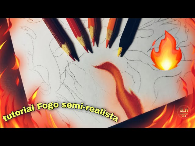 🔥 COMO DESENHAR FOGO COM LÁPIS DE COR - Passo a passo 