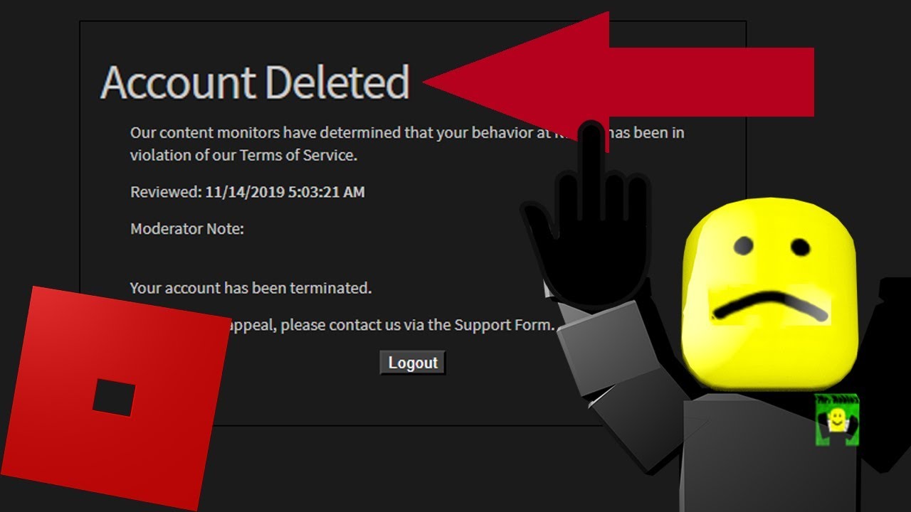 My Roblox Account Got Terminated For No Reason Youtube - roblox your account has been terminated