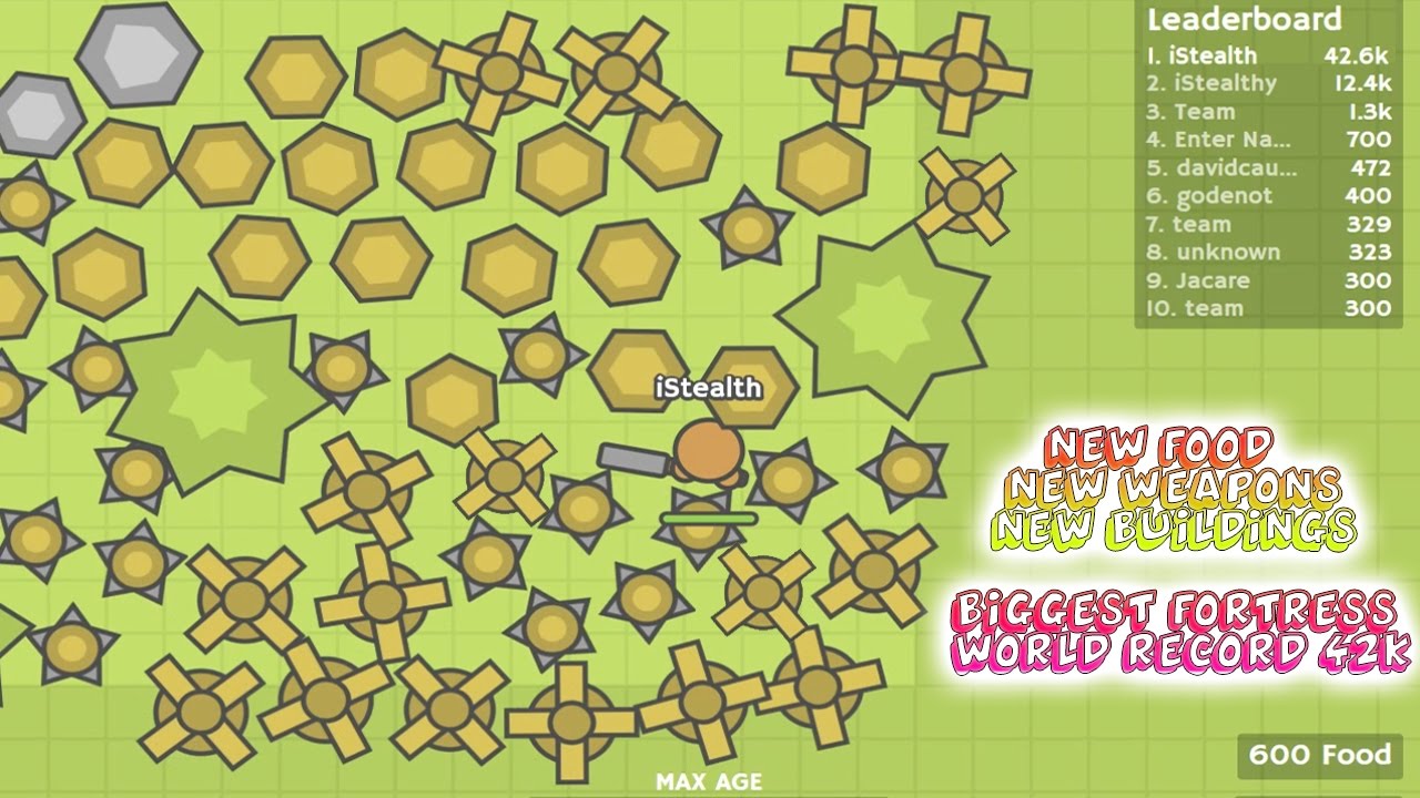 MOOMOO.IO NEW UPDATE NEW WEAPONS BIGGEST FORTRESS WORLD RECORD 43K