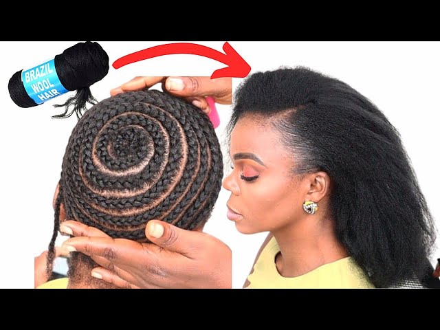 😱 Easiest Curly Crochet Braid Hairstyle Using Brazilian Wool Hair 
