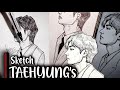 TAEHYUNG's sketch with pen 😳🥰 |Guys rate this ?/10 |#bts #boyband #kpop #taehyung #v #vstketch