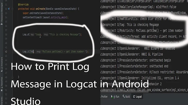 How to print Log Message in Logcat in Android Studio