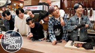 BTS and Jimmy Serve Katz's Deli Pastrami Sandwiches in NYC | The Tonight Show thumbnail