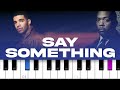 Timbaland ft Drake - Say Something (piano tutorial)