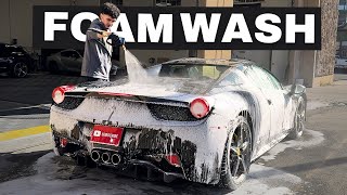 Ferrari 458 Foam Wash -  Exterior Auto Detailing (Satisfying ASMR)