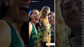 STAR EARRINGS BY JARED JAMIN ON ACTRESS EMILY SWALLOW DAZZLE AT STAR WARS PREMIERE W/ THE WOOKIE!