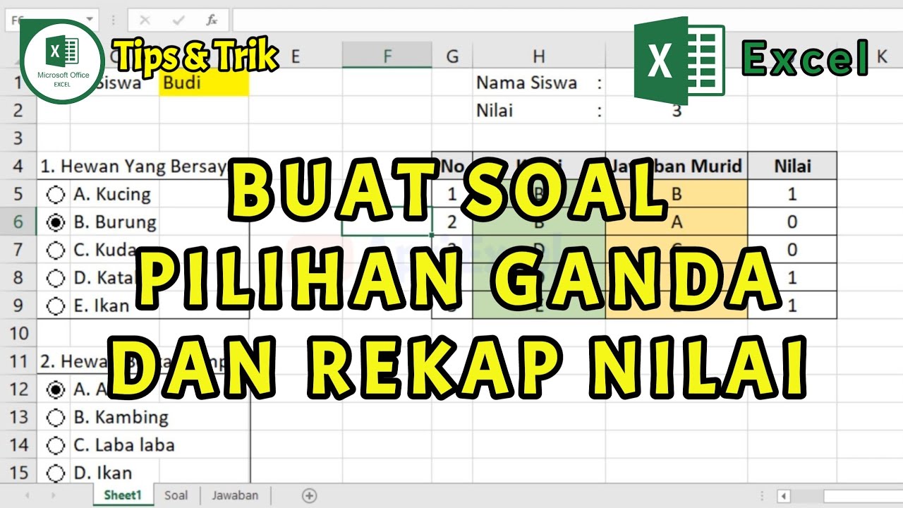 Cara Membuat Soal Pilihan Ganda di Microsoft Excel ( Option Button