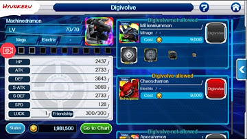 Digivolve Chaosdramon from Machinedramon - Digimon Links