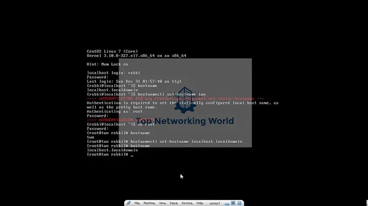 How to change hostname of CentOs7 / RedHat on Terminal