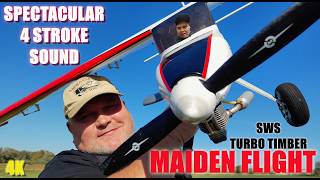 SPECTACULAR MAIDEN FLIGHT of converted GIANT SWS Turbo TIMBER 2M with 15cc four stroke glow engine