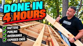 I Framed This 24ft Lean-To Roof ALONE in Under 4 Hours
