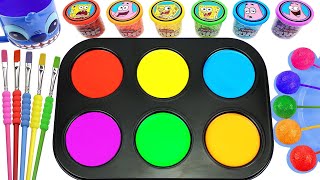 Satisfying Video l 6 Slime Toys WITH Rainbow Lollipop Candy AND Magic Pan Mixing & Cutting ASMR