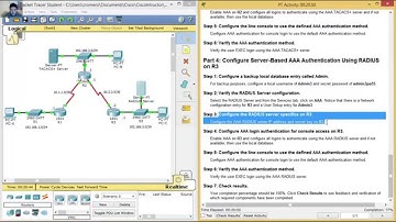 3.6.1.2 Packet Tracer - Configure AAA Authentication on Cisco Routers