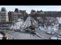 Ottawa: Daily drone update street blockade Mackenzie Avenue freedom convoy 2-1-2022