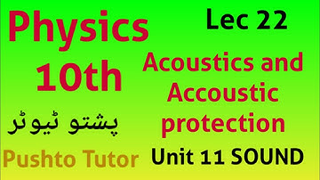 Lec 22, Acoustics & its branches | and acoustic protection | class 10 physics, ch 11, Pashto