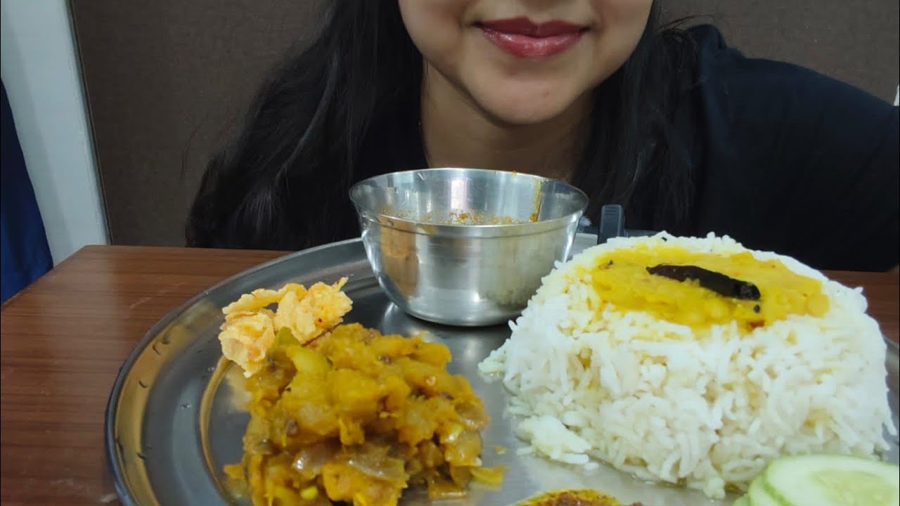 Relaxing Indian Food ASMR | Daal Chawal Eating Sounds 🍛 | No Talking