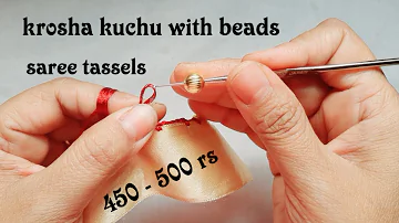#sareekuchu #kroshakuchu #simplesareekuchu how to do saree kuchu with beads #tassel #gonde #easy