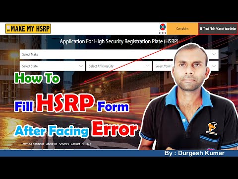 How To Fill HSRP Form After Facing Error |  Vahan Number Plate Ke Liye Online Form Kaise Bharein