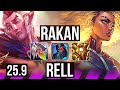 RAKAN & Jhin vs RELL & Zeri (SUP) | 13k DMG, 2/5/31 | EUW Challenger | 25.9