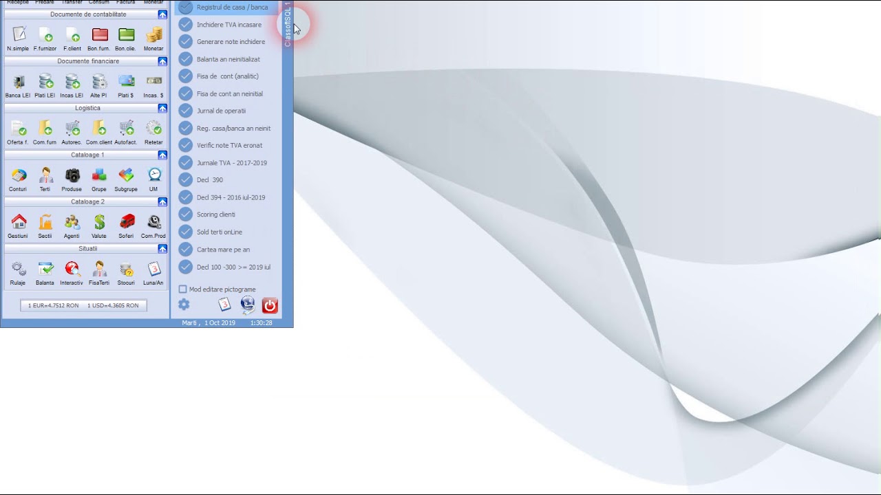 Noul Toolbar configurabil - ClassoftSQL ERP