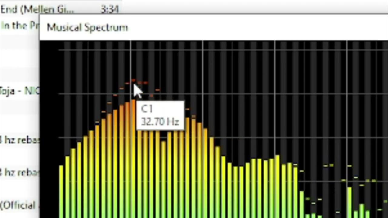 How to check original hz in the song (foobar2000, foo_musical_spectrum