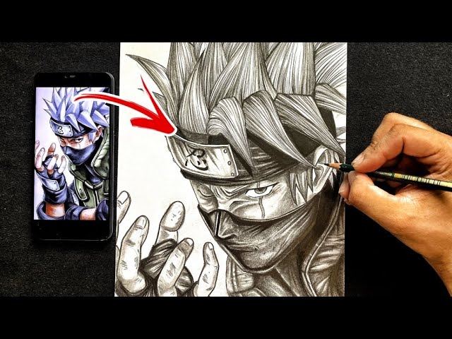 COMO DESENHAR MANGÁ-ROSTO PERFIL KAKASHI PASSO A PASSO 