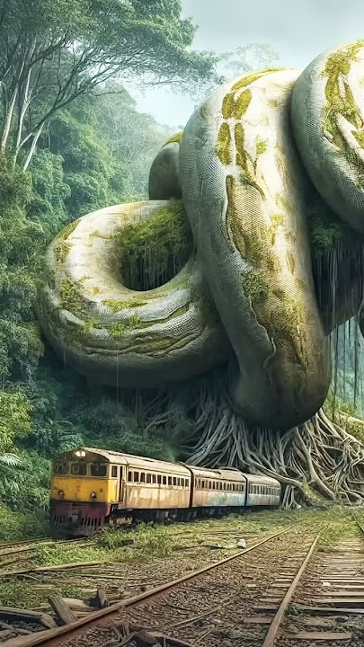 Nature Exploration: Giant Snake and Train | Amazon jungle #shorts #viral #wildlife