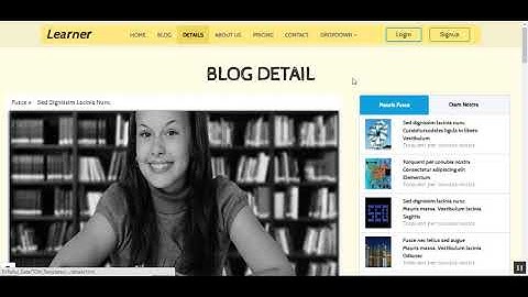 E Learning website template mobile friendly design