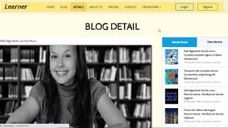 E Learning website template mobile friendly design