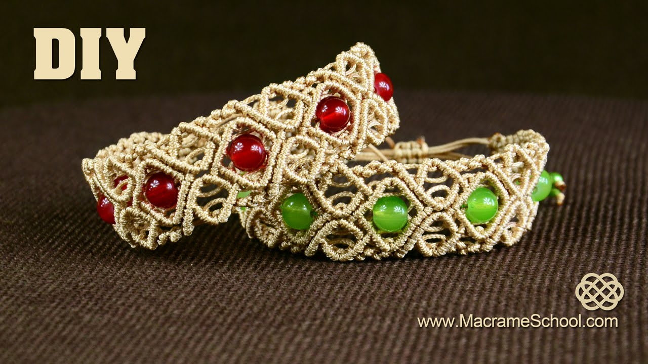 Macrame Bracelet with Rhodolite Stone and Brilliant Petit - Infinity Dubai