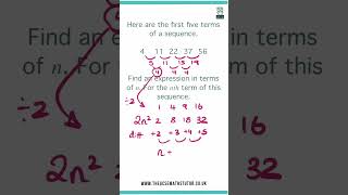 Quadratic Sequences GCSE Maths Shorts #shorts #maths #mathshorts #youtubeshorts #trending #study