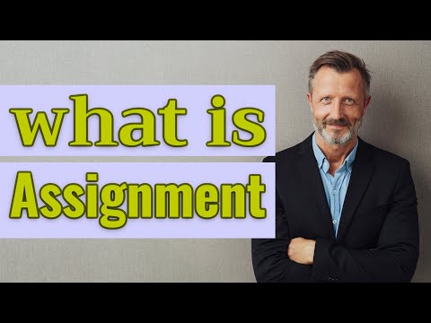 Assignment | Meaning of assignment