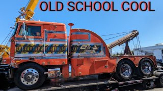 Ten West Towing Peterbilt 389X Hauling A C&amp;J Towing 1968 Peterbilt 352 Wrecker -- Truckin&#39; For Kids