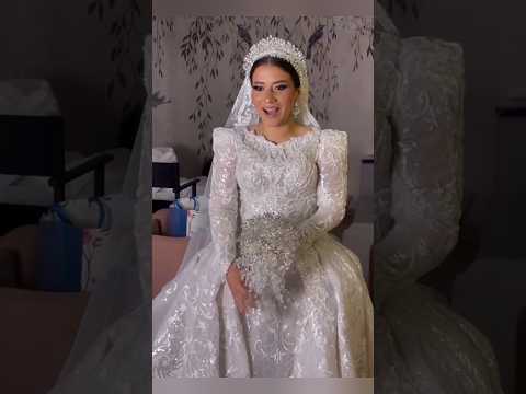 فرحة بنت هبة قطب وهى بتقيس فستان زفافها متتوصفش