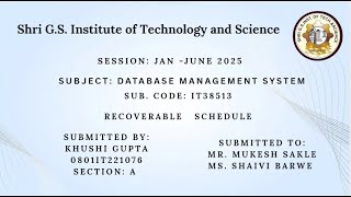 Recoverable Schedule (Cascading Rollback, Cascadeless and Strict)