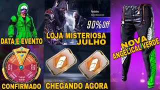 NOVIDADES FREE FIRE - LOJA MISTERIOSA JULHO, CALÇA ANGELICAL, TOP CRIMINAL VERDE, CARTÃO TROCA NICK