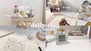 daily vlog 🧹𓈒⋆🧸🍵 morning routine, avocado toast, organizing my week, stu(dying) for finals ♡