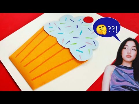 كيف تسوي مطوية الكب كيك اللذيذة مطويات مدرسية بطاقة هدية مميزة Youtube