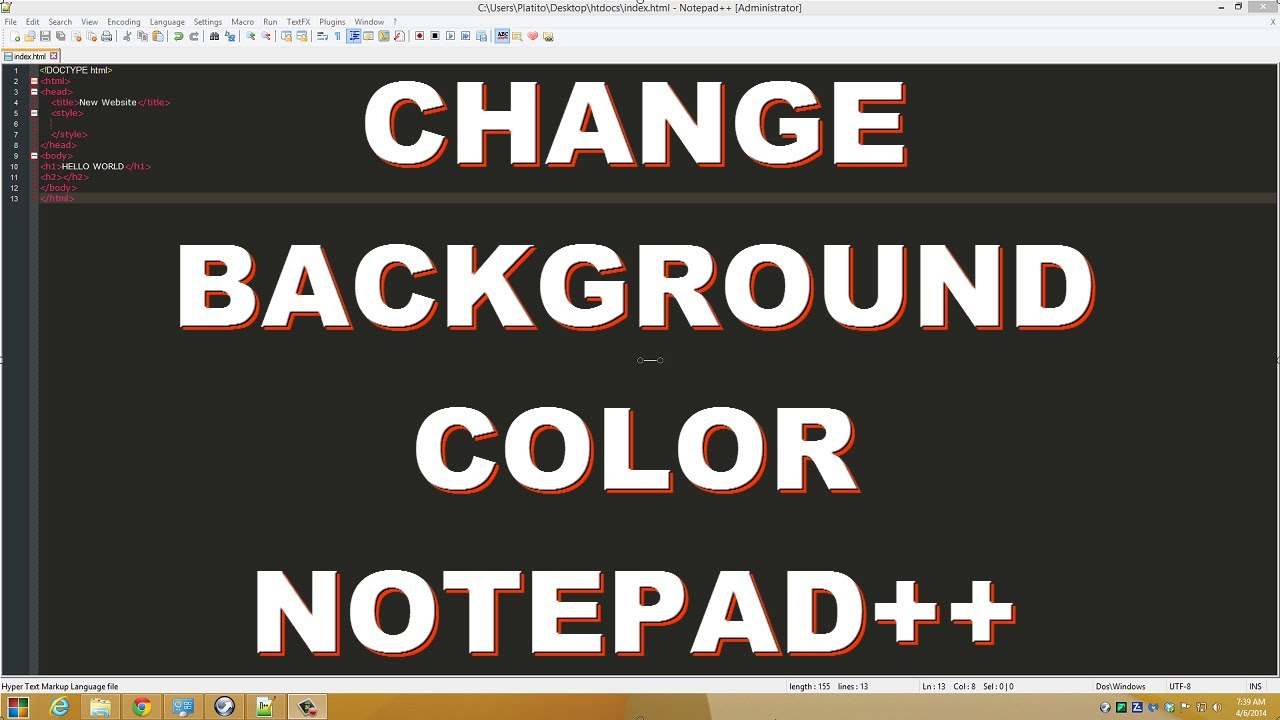 Change Background and Font Style Notepad++ - YouTube