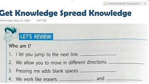 COMPUTER IT MATRIX PART-4 CLASS-1 CH-5 USING THE KEYBOARD