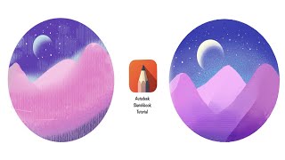 How to Make A EASY LANDSCAPE ||Autodesk Sketchbook*(read the descriptions & get full processes) screenshot 3